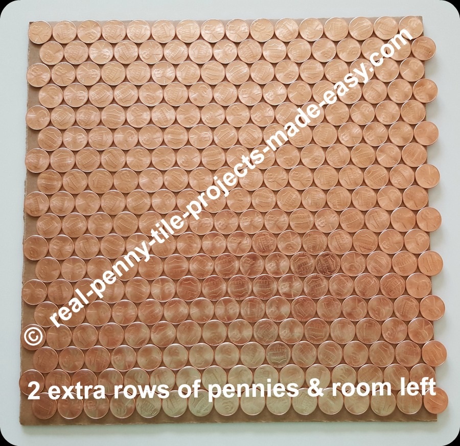 18 rows of 16 pennies each can fit in 1 SF in offset rows plus extra room left.